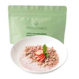 Frysetørret mad - Granola muesli med jordbær